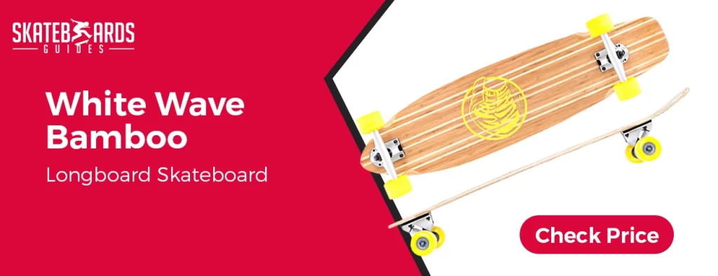 White Wave Bamboo Longboard Skateboard